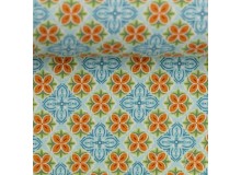 Baumwolle - Julia Blüten türkis